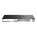 D-Link DXS 3130-28 - Prepínac - L3 - rízený - 24 x 100 1000 2.5G 5G 10GBase-T + 4 x 10 Gigabit 25 Gigabit SFP28 - Lze montovat do rozvadece