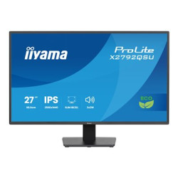 iiyama ProLite X2792QSU-B1 - LED monitor - 27" - 2560 x 1440 WQHD @ 70 Hz - IPS - 350 cd m? - 1000:1 - 5 ms - HDMI, DVI, DisplayPort - reproduktory - cerná, matná