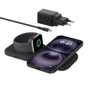 Belkin BOOST CHARGE PRO Qi2 2v1 Bezdrátová skládací cestovní podložka pro iPhone Apple Watch AirPods, černá