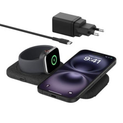 Belkin BOOST CHARGE PRO Qi2 2v1 Bezdrátová skládací cestovní podložka pro iPhone Apple Watch AirPods, černá