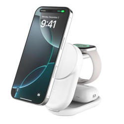Belkin UltraCharge Qi2 25W 3v1 Magnetická nabíječka pro iPhone Apple Watch AirPods, bílá