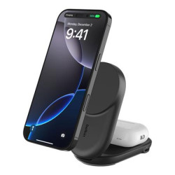 Belkin UltraCharge Qi2 25W 2v1 Magnetická nabíječka pro iPhone AirPods, s USB-C, černá