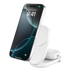 Belkin UltraCharge Qi2 25W 2v1 Magnetická nabíječka pro iPhone AirPods, s USB-C, bílá