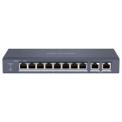 Hikvision DS-3E0310P-E M - Switch 8x 100Mbps RJ-45 PoE, 2x GbE RJ-45, 60W PoE budget, Extend režim