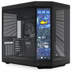 HYTE skříň Y70 Touch Infinite Pitch Black 14,9" dotykový displej levé a přední sklo Riser PCIe 4.0 bez zdroje