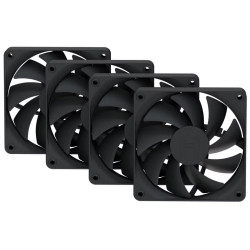 HYTE ventilátor 120mm PWM barva Pitch Black 1500rpm 72CFM ABS 4-pin sada 4x ventilátor