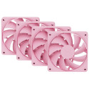HYTE ventilátor 120mm PWM barva Strawberry Milk 1500rpm 72CFM ABS 4-pin sada 4x ventilátor