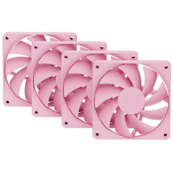 HYTE ventilátor 120mm PWM barva Strawberry Milk 1500rpm 72CFM ABS 4-pin sada 4x ventilátor