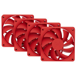 HYTE ventilátor 120mm PWM barva Wild Cherry 1500rpm 72CFM ABS 4-pin sada 4x ventilátor