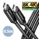 AXAGON BUCM4X-CM05AB NewGEN+ kabel USB-C - USB-C, 0.5m, USB4 Gen 3×2, PD 240W 5A, 8K HD, ALU,oplet