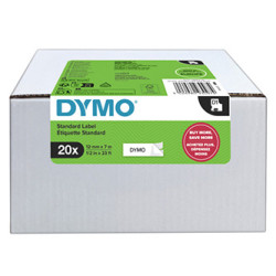 Dymo originální páska do tiskárny štítků, Dymo, 2231632, černý tisk bílý podklad, 7m, 12mm, 20ks v balení, cena za balení, D1