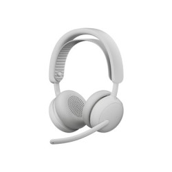 Logitech Zone Wireless 2 ES - Náhlavní souprava - náhlavní - Bluetooth - bezdrátový, kabelové - odstranení šumu - USB-C - belavá - certifikováno pro Microsoft Teams
