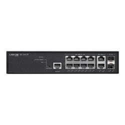 LANCOM GS-2412P - Prepínac - rízený - 8 x 10 100 1000 (PoE+) + 2 x 1 Gigabit SFP + 2 x 10 100 1000 - Lze montovat do rozvadece - PoE+ (130 W)