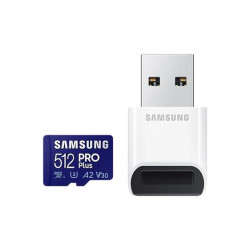 Samsung micro SDXC 512GB 180MBps USB 3.0 USB-A Class 10 + Adaptér Modrá