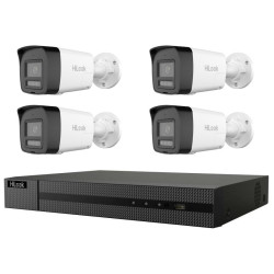HiLook Powered by HIKVISION 4K Smart Hybrid Light KIT Bullet 2TB 1x NVR-108MH-C 8P 4x IPC-B180HA-LUF