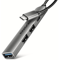 AXAGON multi USB-C hub ALU STRIP HUE-STC 1xUSB-C 1xUSB-A (5GBs) 2xUSB-A (480Mbps) kabel 12cm