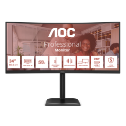 AOC LCD CU34E4CV 34" zakřivený VA 3440x1440@120Hz 4ms 350cd 2xHDMI DP 4xUSB 2xUSB-C RJ45 Repro HAS 5 let