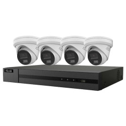 HiLook Powered by HIKVISION Smart Hybrid Light KIT 6Mpx Turret 2TB 1x NVR-108MH-C 8P 4x IPC-T260HA-LUF