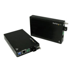 Startech 10 100 Mbps Ethernet Single Mode WDM Fiber Media Converter Kit SC 20km (ET90110WDM2) - Konvertor médií s optickými vlákny - 100Mb LAN - 10Base-T, 100Base-FX, 100Base-TX - RJ-45 jednoduchý režim SC - až 20 km - 1310 nm - pro P N: ETCHS2U, SVA12M2NEUA, SVA12M5NA