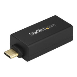 Startech USB C to Gigabit Ethernet Adapter, 1Gbps NIC USB 3.0 USB 3.1 Type C Network Adapter, 1GbE USB-C to RJ45 LAN Port, Thunderbolt 3 Compatible, Windows, MacBook Pro, Chromebook - USB C to Ethernet (US1GC30DB) - Sítový adaptér - USB-C - Gigabit Ethernet x 1 - cerná