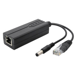 XtendLan XL-POES-12V1, PoE splitter 802.3af at, 100Mb, stabilizovaných 12V 1.2A jack, přep. ochrana