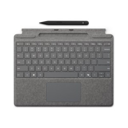 Microsoft Surface Pro Keyboard - Klávesnice - s trackpad, akcelerometr, zásobník pro nabíjení a skladování Surface Slim Pen 2 - QWERTY - anglická - platina - s Slim Pen 2 - pro Microsoft Surface Pro 8, Pro 8 for Business, Pro 9, Pro 9 for Business, Pro 10 for Business, Pro (11th Edition), Pro for Business (11th Edition)