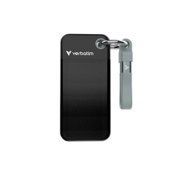 VERBATIM Pocket SSD 256GB, USB-C 3.2 Gen 2, černá šedá