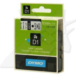Dymo originální páska do tiskárny štítků, 45013, S0720530, černý tisk bílý podklad,12mm