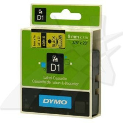 Páska do tiskárny štítků DYMO, 40918, S0720730, 9mm, 7m, černý tisk žlutý podklad, D1, O