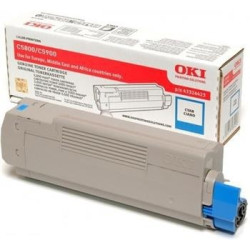 Toner OKI C5800, 5900, cyan, 43324423 - poškození obalu D (viz. popis)