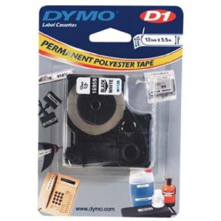Dymo originální páska do tiskárny štítků, ,16959, S0718060, černý tisk bílý podklad,12mm