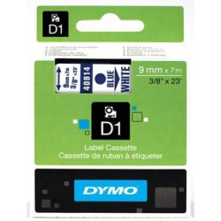 Páska do tiskárny štítků DYMO, 40914, S0720690, 9mm, 7m, modrý tisk bílý podklad, D1, O