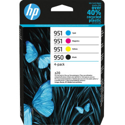 HP 950 Black 951 CMY Original Ink Cartridge 4-Pack , 6ZC65AE, CMY