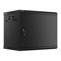 LANBERG RACK CABINET 19” WALL-MOUNT 9U 600X450 FOR SELF-ASSEMBLY WITH METAL DOOR BLACK (FLAT PACK)
