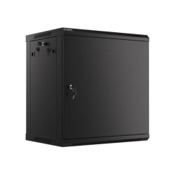 LANBERG RACK CABINET 19” WALL-MOUNT 12U 600X450 FOR SELF-ASSEMBLY WITH METAL DOOR BLACK (FLAT PACK)