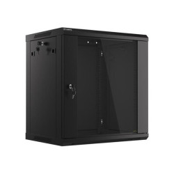 LANBERG Nástěnná jednodílná skříň 19”, 12U 600x450, (v rozloženém stavu), V2, černá (RAL9004)