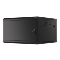 LANBERG Nástěnná jednodílná skříň 19", 6U 600x600 FOR SELF-ASSEMBLY plechové dveře černá (RAL9004) (v rozloženém stavu