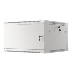 LANBERG Nástěnná jednodílná skříň 19", 6U 600x600 FOR SELF-ASSEMBLY plechové dveře šedá (RAL7035) (v rozloženém stavu)
