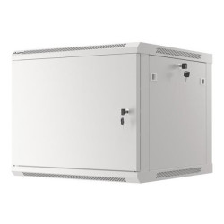 LANBERG Nástěnná jednodílná skříň 19", 9U 600x600 FOR SELF-ASSEMBLY plechové dveře šedá (RAL7035) (v rozloženém stavu)