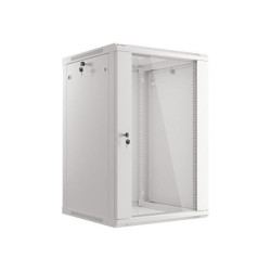 LANBERG Nástěnná jednodílná skříň 19", 18U 600x600 (v rozloženém stavu) šedá (RAL7035) V2
