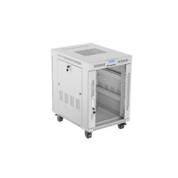LANBERG Volně stojící skříň 19" 15U 600x800 LCD skleněné dveře šedá 