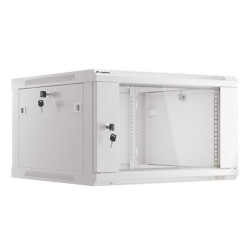 LANBERG 19" RACKOVÁ SKŘÍŇ PRO MONTÁŽ NA STĚNU 6U 600X600 (v rozloženém stavu) S PROSKLENÝMI DVEŘMI ŠEDÁ V2