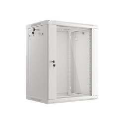 LANBERG 19" RACKOVÁ SKŘÍŇ PRO MONTÁŽ NA STĚNU 15U 600X450 (v rozloženém stavu) S PROSKLENÝMI DVEŘMI ŠEDÁ V2