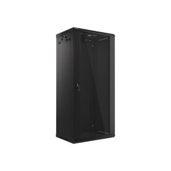 LANBERG RACKOVÁ SKŘÍŇ 19" NÁSTĚNNÁ 27U 600X450 (v rozloženém stavu) S PROSKLENÝMI DVEŘMI ČERNÁ V2