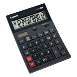 Canon kalkulačka AS-1200, 4599B001, černá, polostolní, dvanáctimístná, výpočet DPH, celkový součet