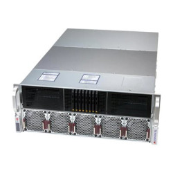 Supermicro GPU SuperServer 422GA-NRT-01-G2 - Server - instalovatelný do racku 4U - 2 x Xeon 6900 Series 6960P až 3.9 GHz - RAM 1 TB - NVMe - vymenitelný za chodu 2.5" EDSFF E3.S zásuvka(y) - SSD 2 x 3.84 TB - NVMe, SSD 960 GB - RTX PRO 6000 Blackwell - 10 Gigabit Ethernet - žádný OS - monitor: žádný - cerná prední cást, stríbrná konstrukce