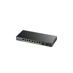 ZyXEL GS1900-10HP 10-port Desktop Gigabit Web Smart switch: 8x Gigabit metal + 2x SFP, IPv6, 802.3az (Green), PoE 802.3a