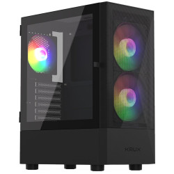 Krux skříň Vako RGB ATX 2x140mm RGB fan 1x120mm RGB fan 2xUSB 2.0 USB 3.0 černá
