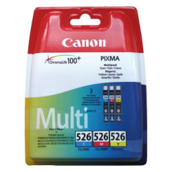 CanonCLI526 CMY, cyan magenta yellow, 340str., 4541B009, 4541B006, Canon P,pošk. obal E (v