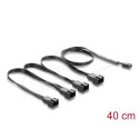 Delock Kabel ventilátoru z 1 čtyřpinové zásuvky PWM na 4 x 4 pinové zástrčky PWM, černý – délka 40 cm, s větví 20 cm
